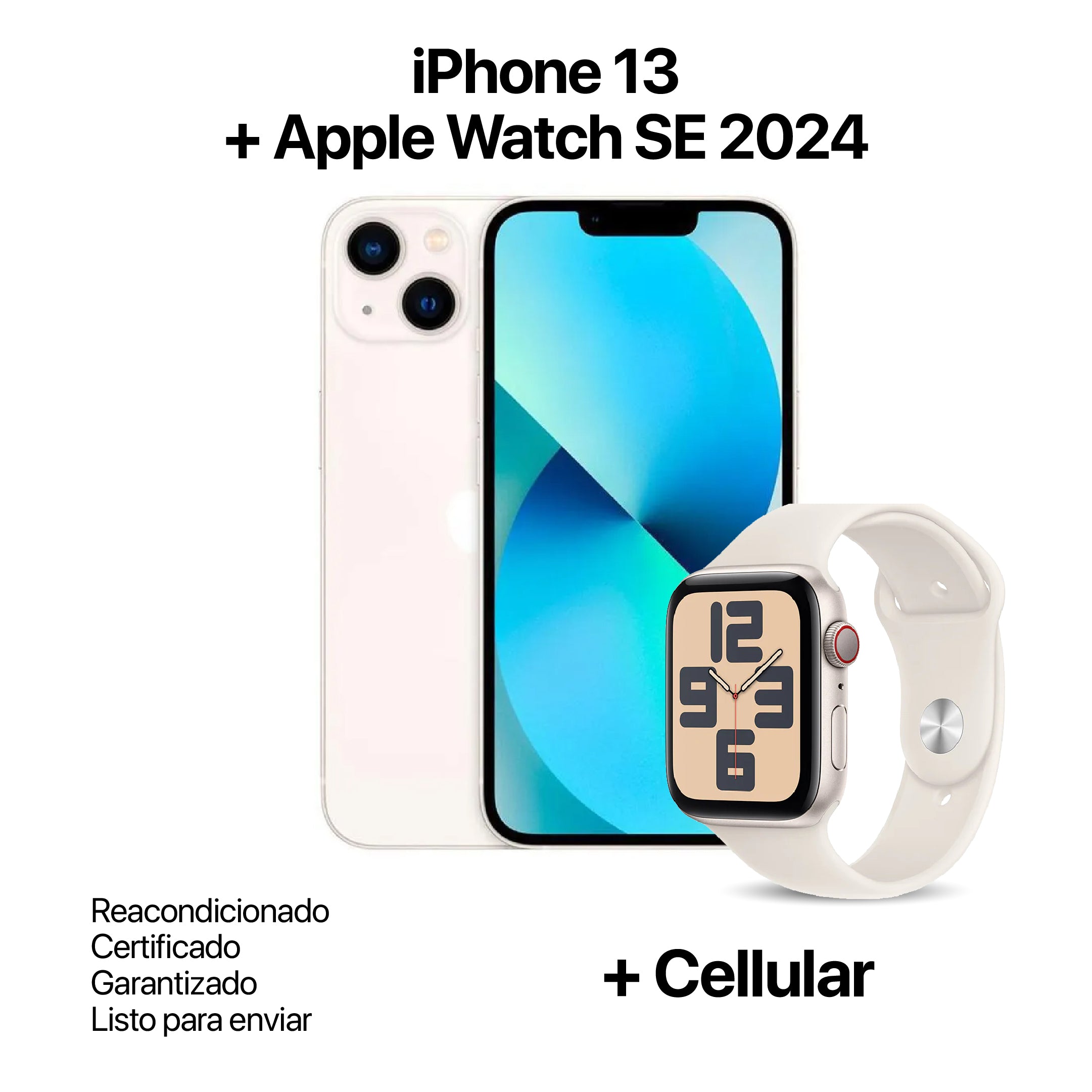 IPHONE 13 128GB REACONDICIONADO + APPLE WATCH SE 2024 40MM + CELLULAR