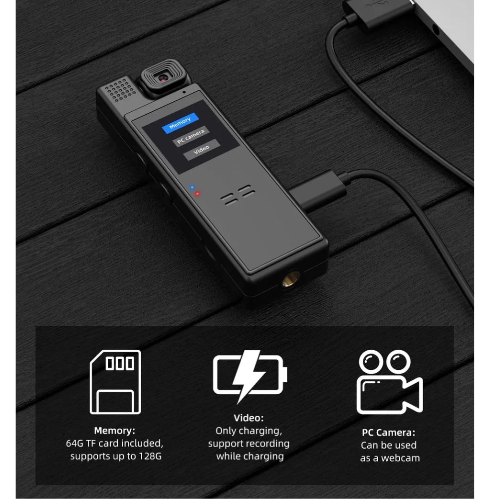 MINI CÁMARA CORPORAL 1080P HD CON GRABACIÓN DE AUDIO Y VÍDEO