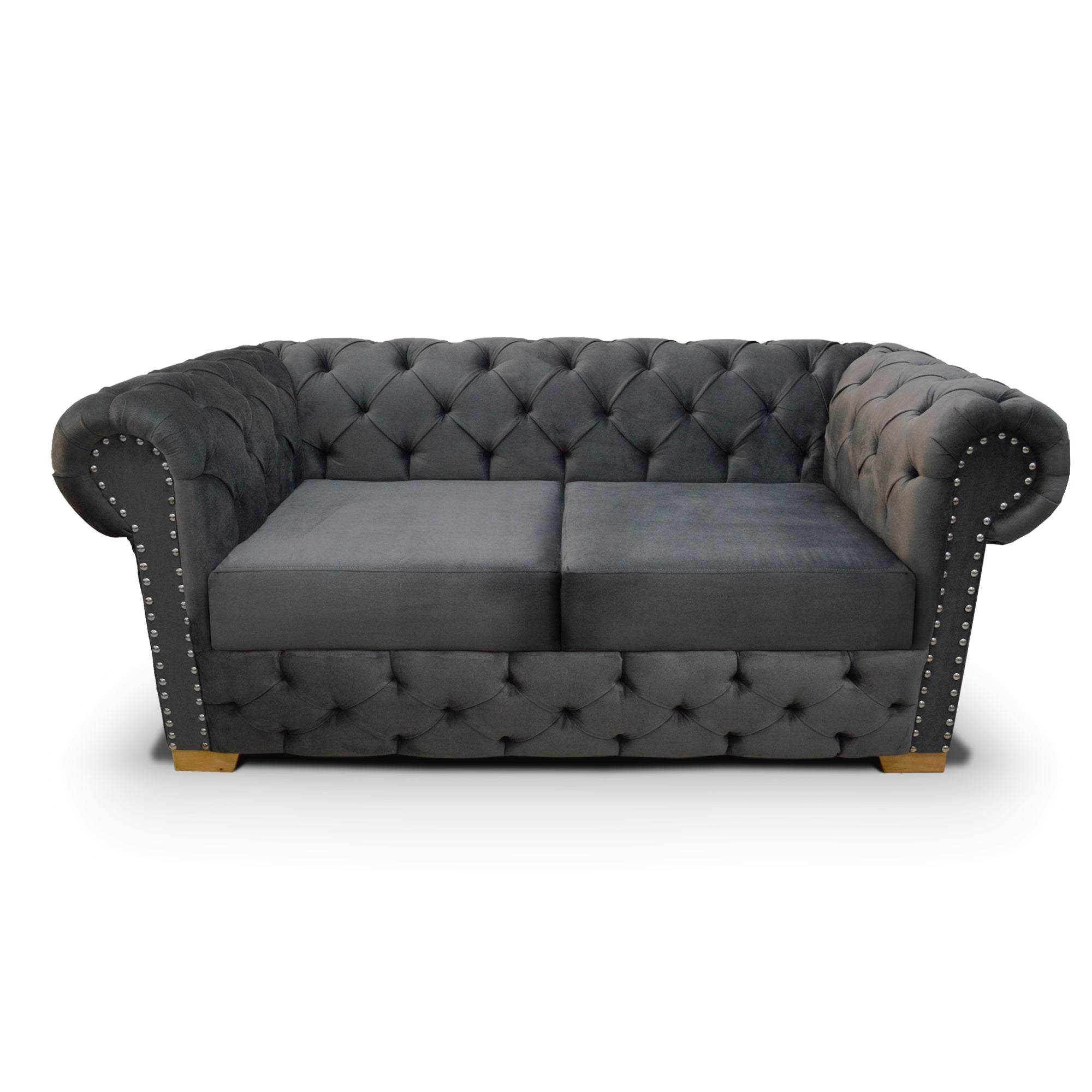 SOFA CHESTERFIELD 2 PUESTOS 78X170X90 TELA GRIS