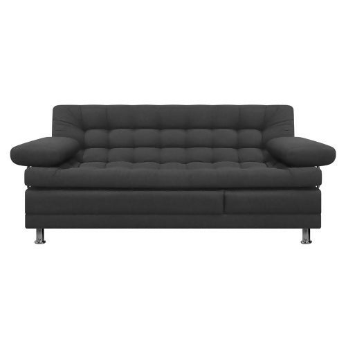 SOFA CAMA MULTIFUNCIONAL EURO 2 PUESTOS CON BRAZOS TELA GRIS OSCURO
