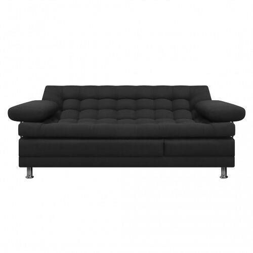 SOFA CAMA MULTIFUNCIONAL EURO 2 PUESTOS CON BRAZOS TELA NEGRO