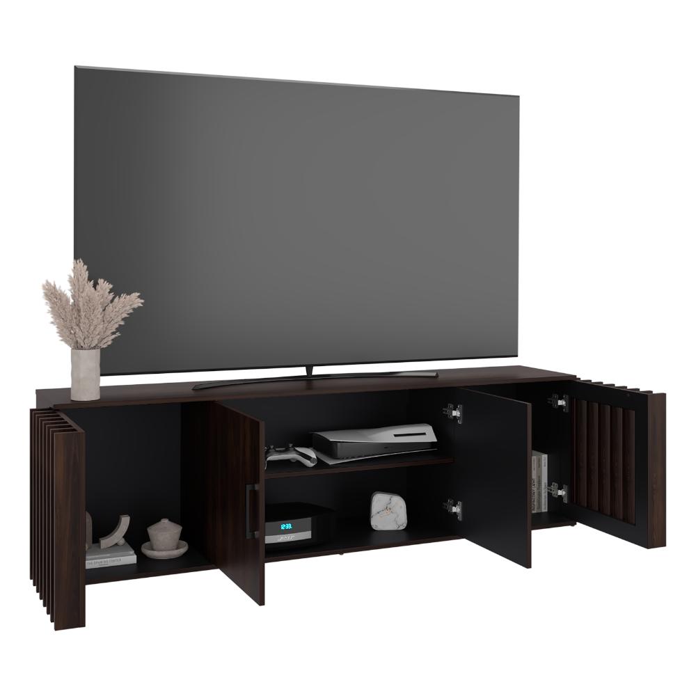 MESA PARA TV MARRON, NOGAL EUROPEO Y WENGUE, PARA TV DE HASTA 70 PULGADAS ZF