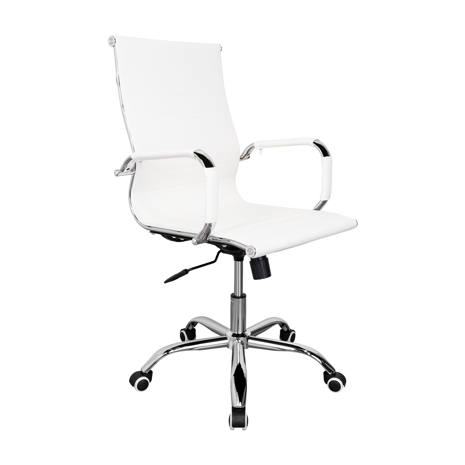 SILLA OFICINA X-56W, BLANCA, CON CÓMODO ESPALDAR Y RODACHINES