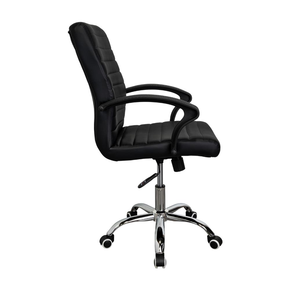 SILLA OFICINA X-59B, WENGUE, CON CÓMODO ESPALDAR Y RODACHINES