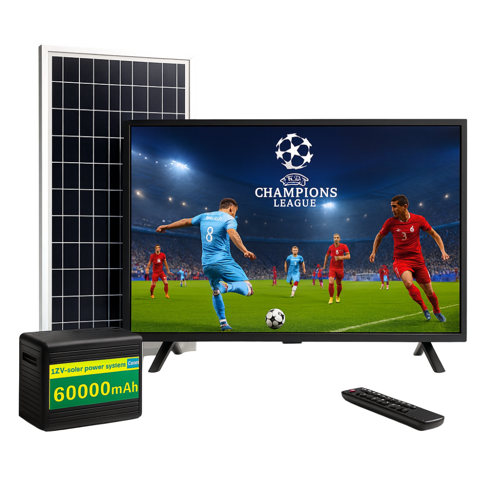 TELEVISOR 32 PULGADAS SOLAR BATERÍA 60000MAH CONTROL REMOTO