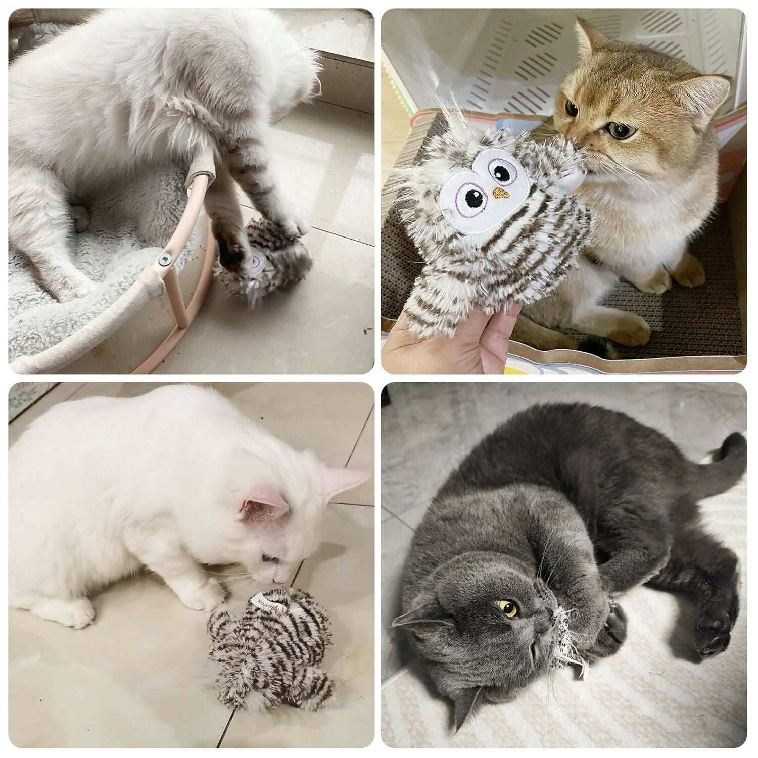 BUHO OSCILANTE RECARGABLE CON SONIDO CATNIP