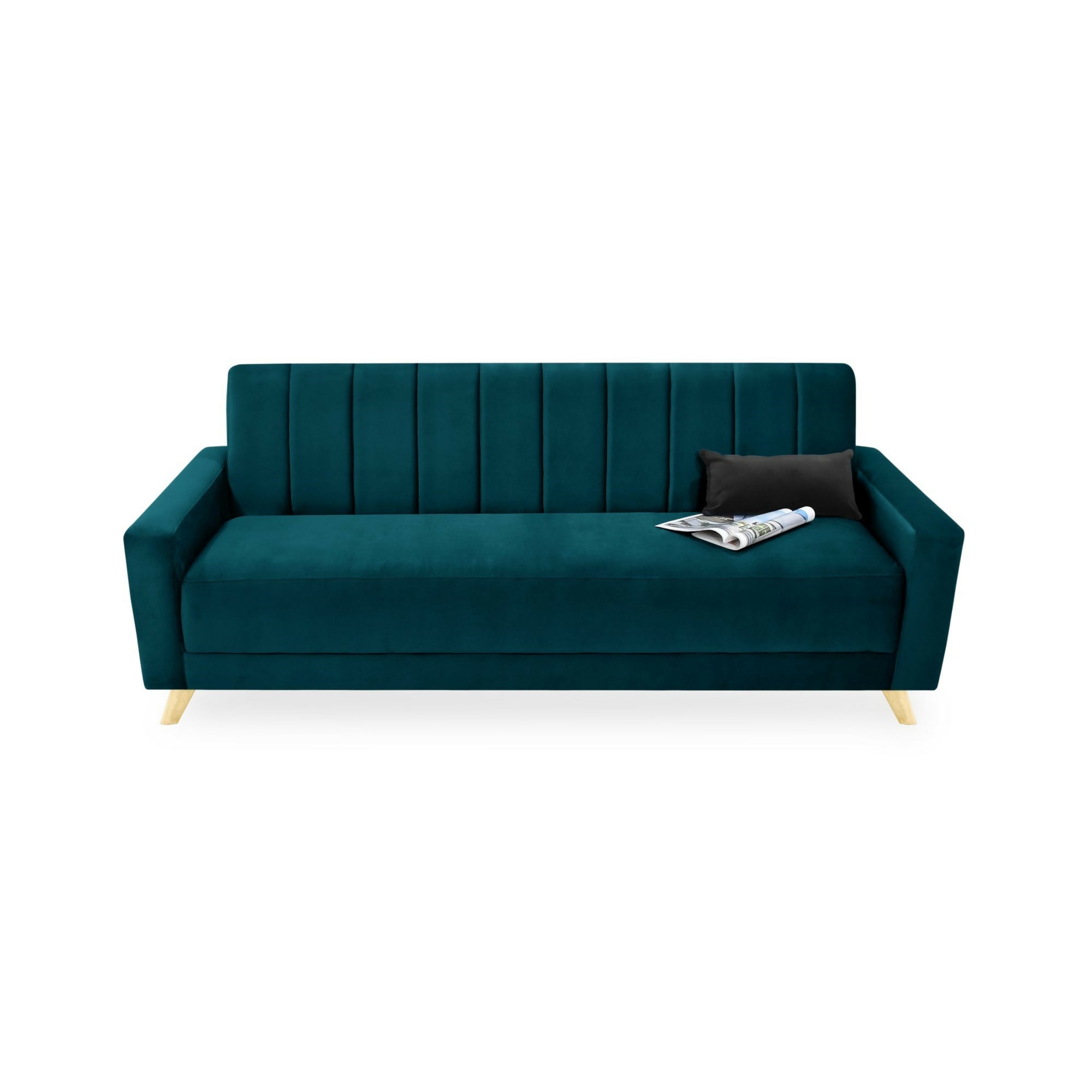 SOFA CAMA RECLINABLE DOMINIC 206X90X80 TELA PETROLEO
