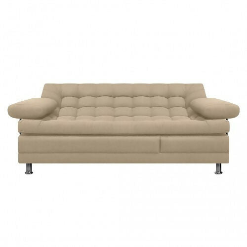 SOFA CAMA MULTIFUNCIONAL EURO 2 PUESTOS CON BRAZOS TELA BEIGE