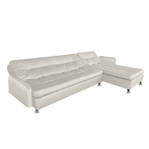 SOFA CAMA SOPHIE EN L CUERO SINTÉTICO BEIGE