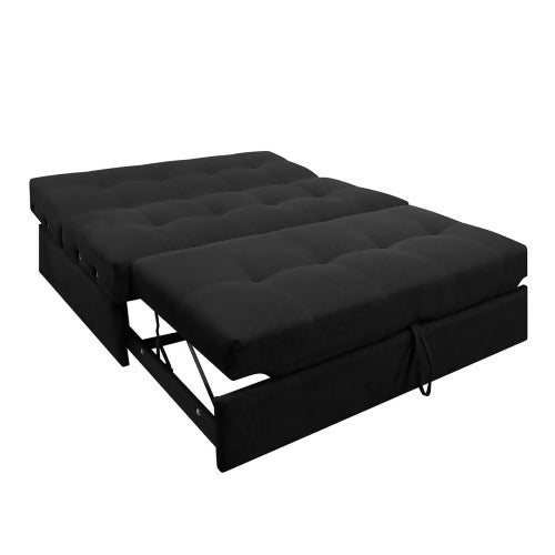 SOFA CAMA ANGELA CON BRAZOS TELA NEGRO