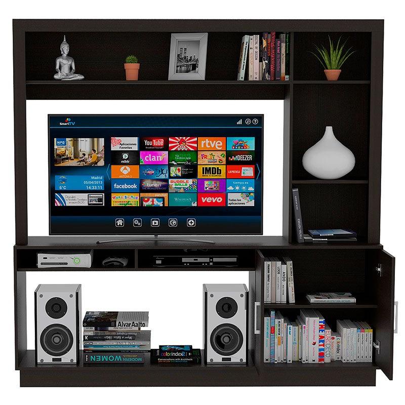 MESA PARA TV ROMEO, WENGUE, CON ESPACIO PARA TELEVISOR DE 50 PULGADAS