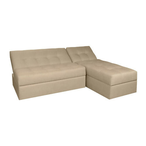 SOFA CAMA ANGELA EN L CON BRAZOS TELA BEIGE