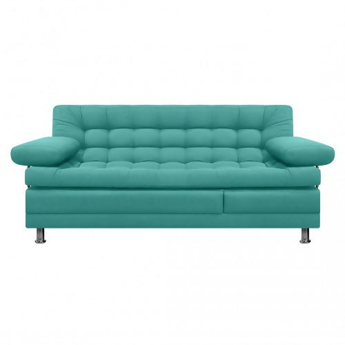 SOFA CAMA MULTIFUNCIONAL EURO 2 PUESTOS CON BRAZOS ANTIFLUIDOS TURQUESA