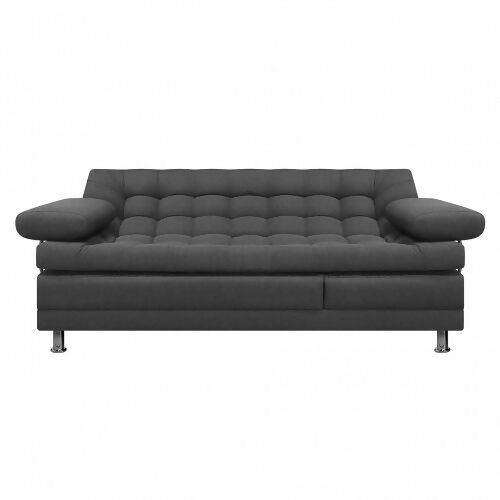 SOFA CAMA MULTIFUNCIONAL EURO 2 PUESTOS CON BRAZOS TELA GRIS