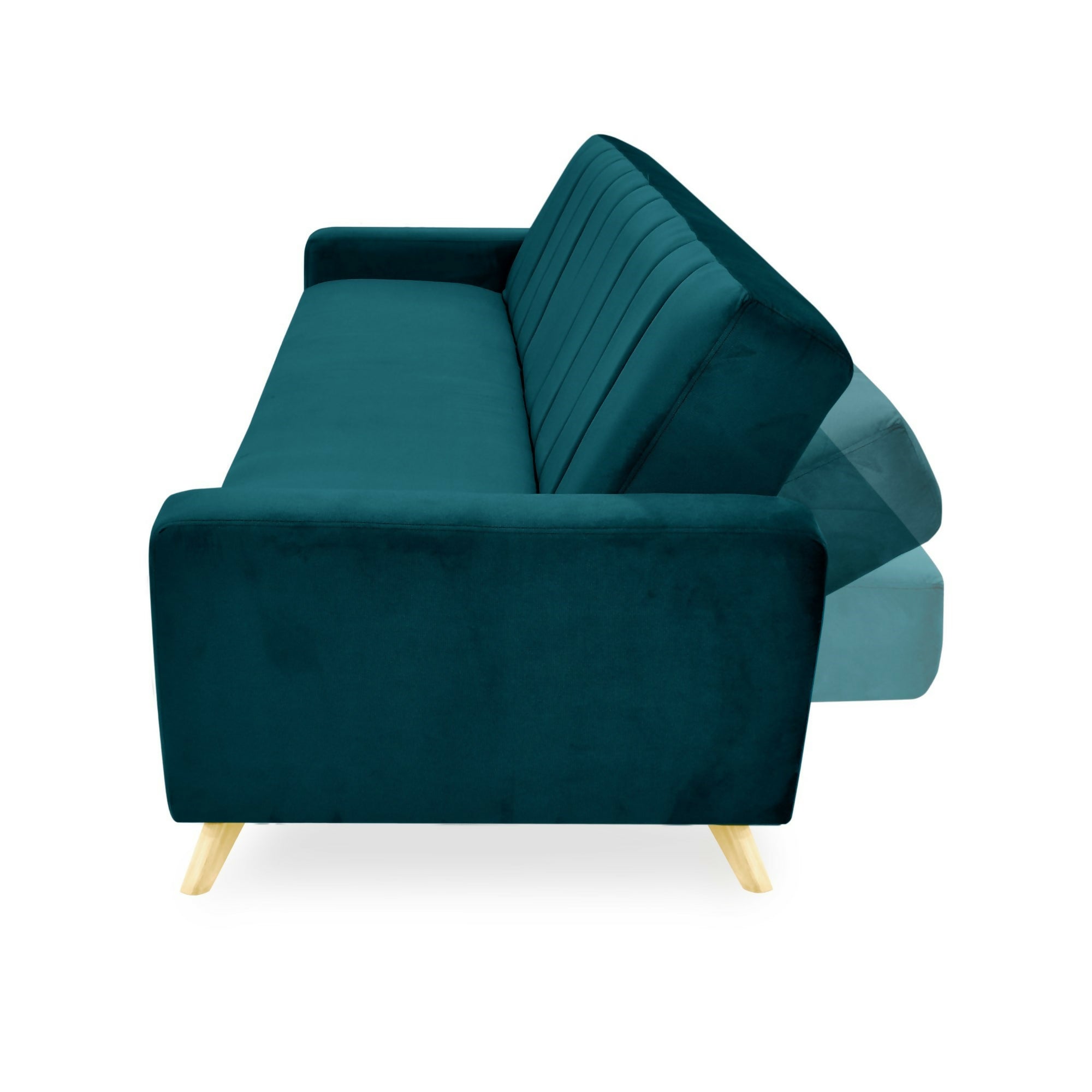 SOFA CAMA RECLINABLE DOMINIC 206X90X80 TELA PETROLEO