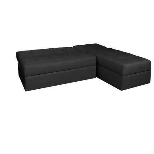 SOFA CAMA ANGELA EN L CON BRAZOS TELA NEGRO