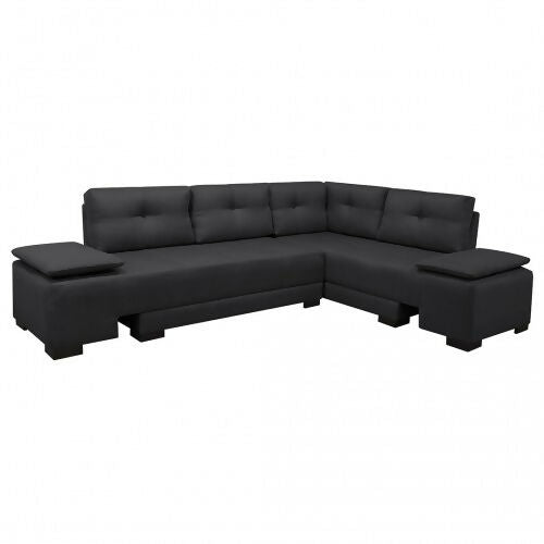 SOFA CAMA EN L STERIMBERG ANTIFLUIDOS GRIS OSCURO
