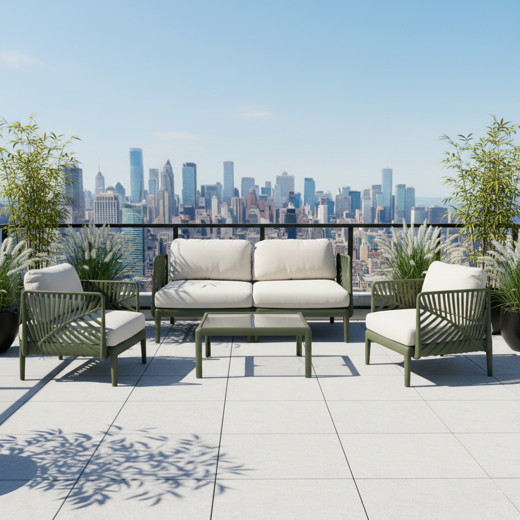 SALA DE EXTERIOR ASTRATTO, VERDE OLIVO