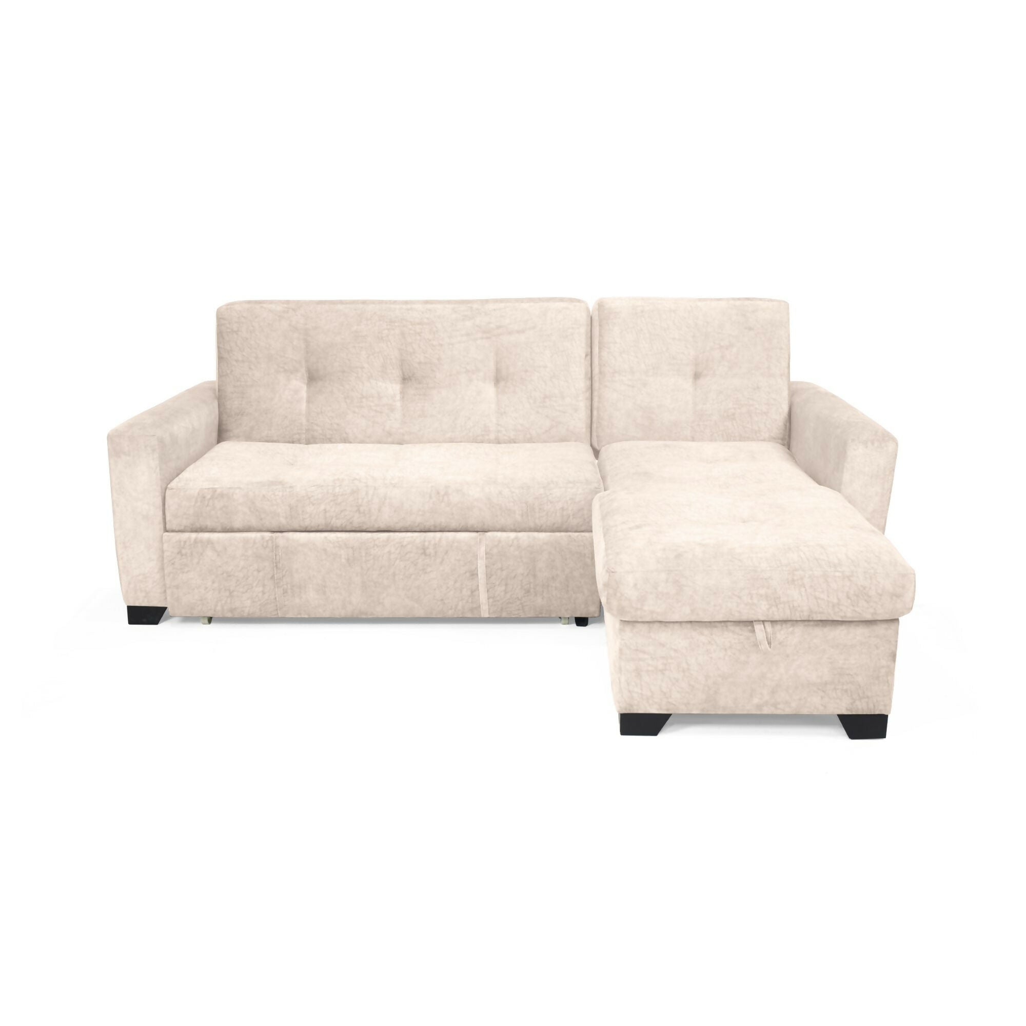 SOFA CAMA EN L ATLAS IZQUIERDO 220X160X92 CON BAUL TELA BEIGE