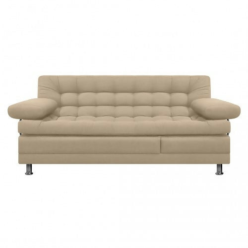 SOFA CAMA MULTIFUNCIONAL EURO 2 PUESTOS CON BRAZOS TELA BEIGE