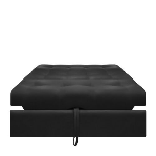 SOFA CAMA ANGELA CON BRAZOS CUERO SINTÉTICO NEGRO