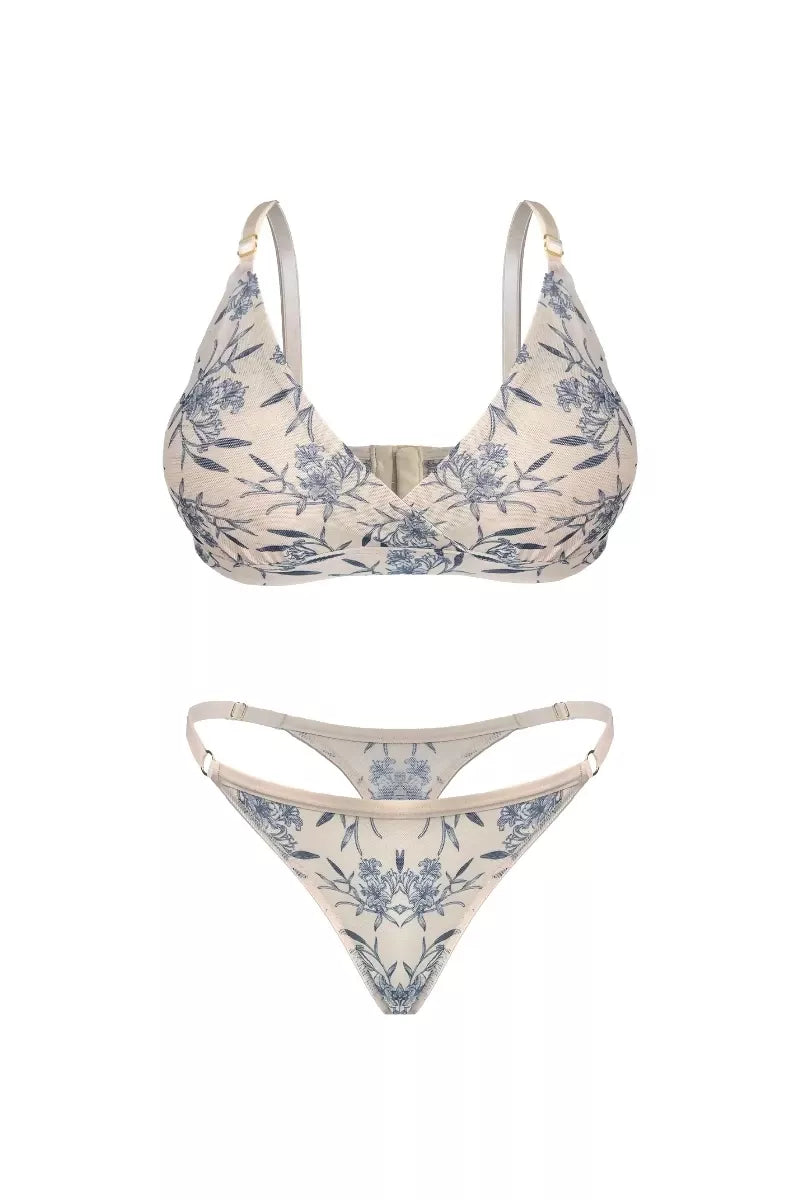 CONJUNTO BRALETTE Y BRASILERA BLONDA 4677