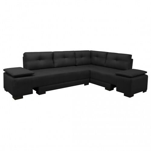 SOFA CAMA EN L STERIMBERG TELA NEGRO