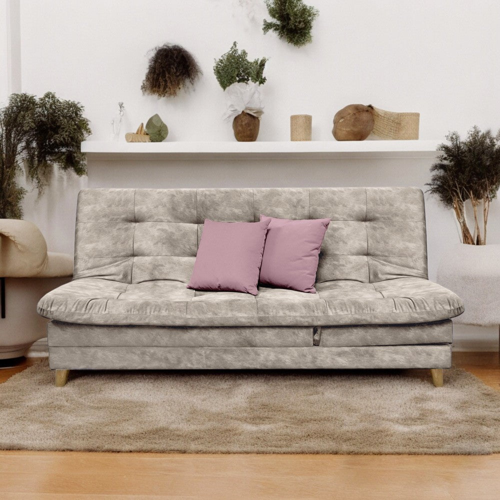 SOFÁ CAMA 5 POSICIONES AGASSI 95X185X60 TELA CAMEL - INCLUYE COJINES