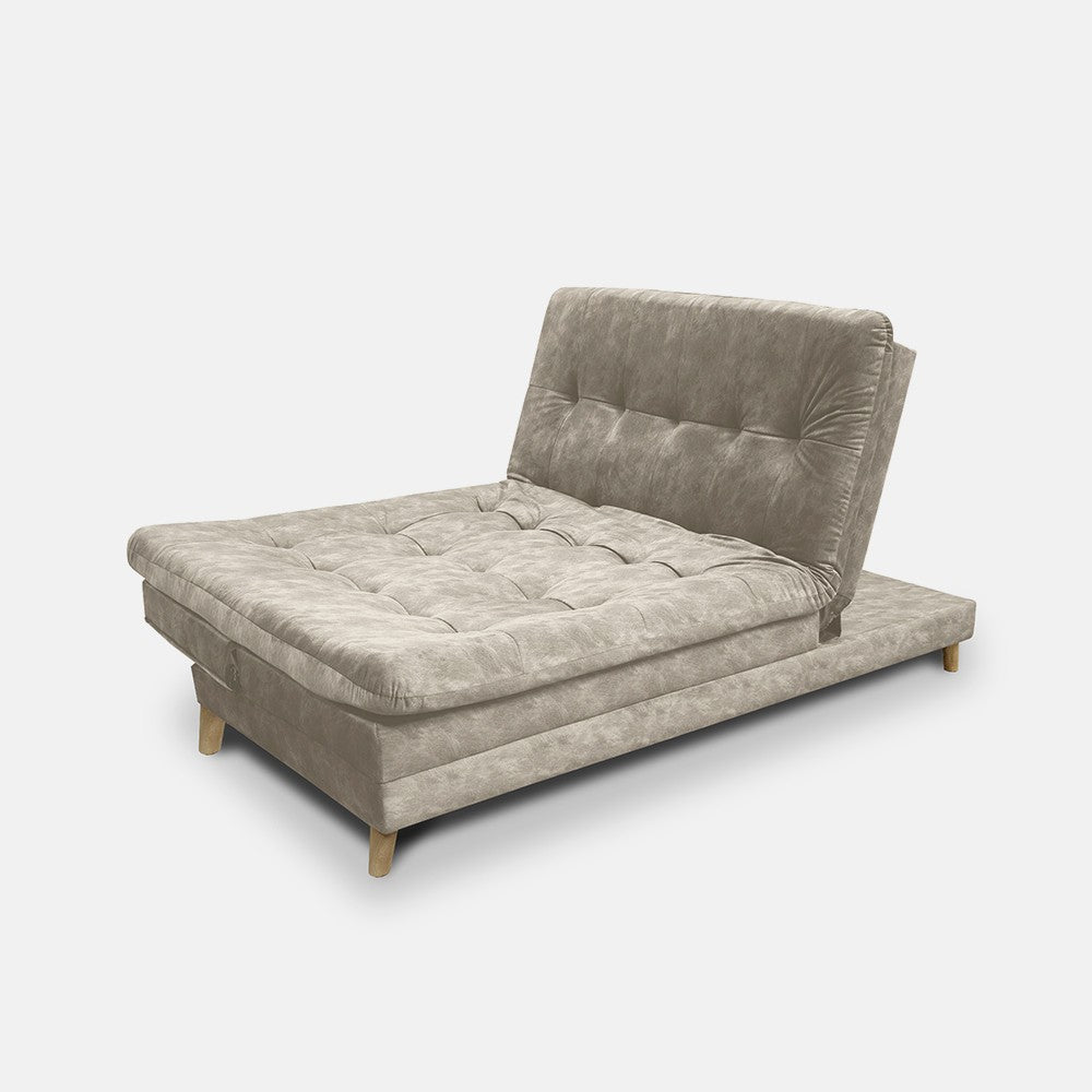 SOFÁ CAMA 5 POSICIONES AGASSI 95X185X60 TELA CAMEL - INCLUYE COJINES