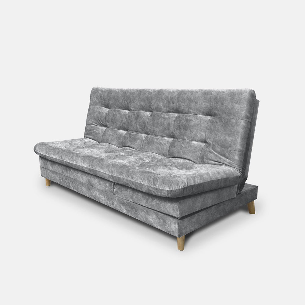 SOFÁ CAMA 5 POSICIONES AGASSI 95X185X60 TELA GRIS - INCLUYE COJINES