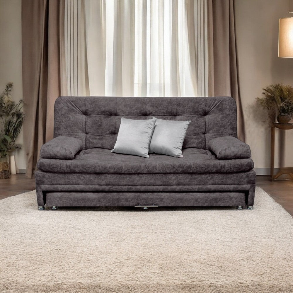 SOFÁ CAMA NIDO OLSEN 95X190X60 TELA CAFÉ INCLUYE COJINES