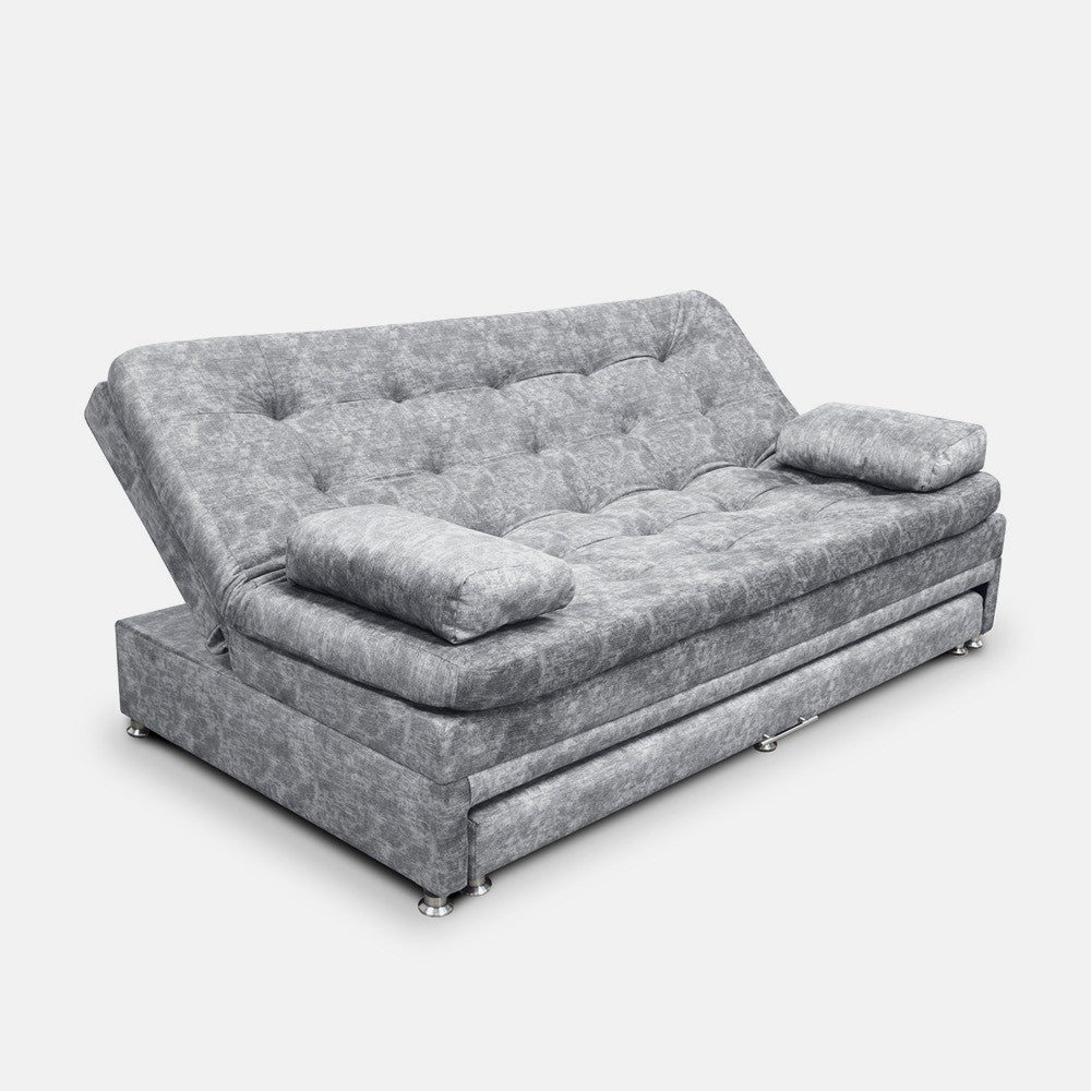 SOFÁ CAMA NIDO OLSEN 95X190X60 TELA GRIS INCLUYE COJINES