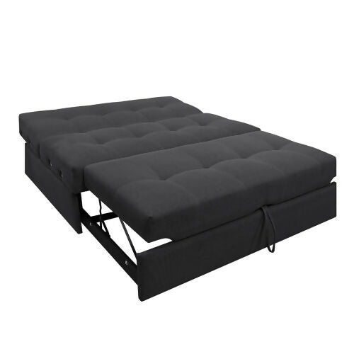 SOFA CAMA ANGELA CON BRAZOS ANTIFLUIDOS GRIS OSCURO