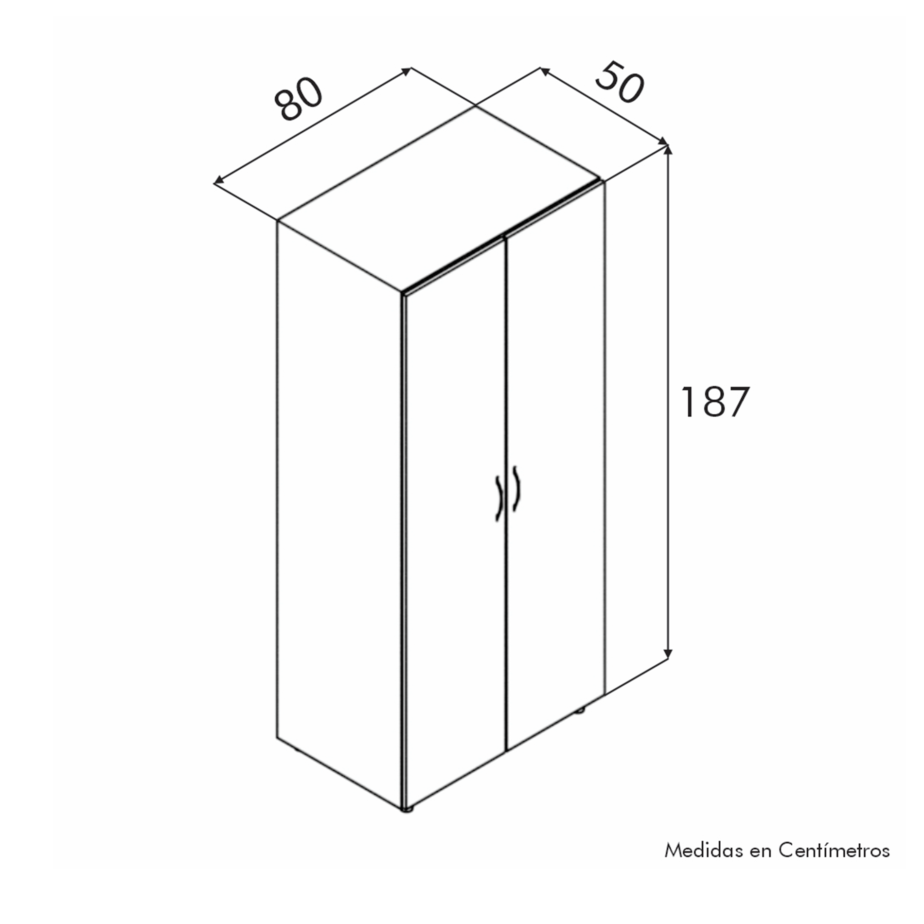 CLOSET AUR WENGUE 80 X 187 X 50/WENGUE