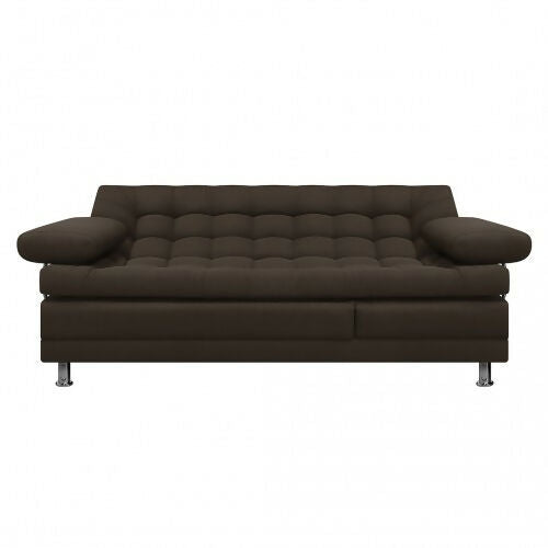 SOFA CAMA MULTIFUNCIONAL EURO 2 PUESTOS CON BRAZOS ANTIFLUIDOS CAFÉ