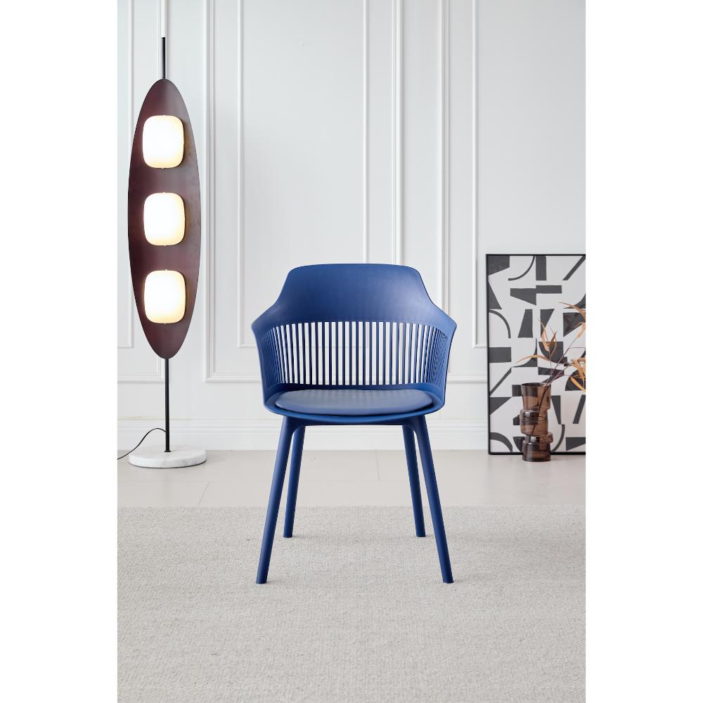 SILLA CON COJIN MAX, COLOR AZUL, CON ESPALDAR Y COJÍN X4