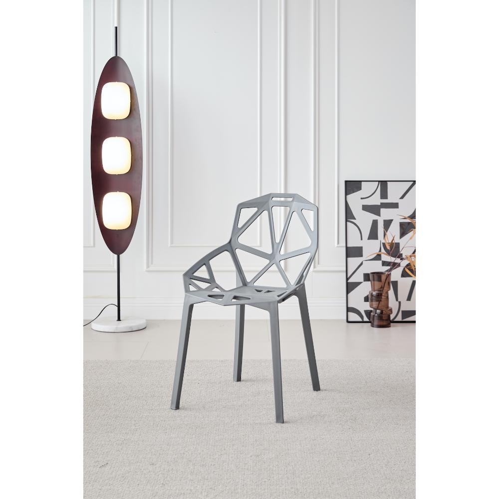 SILLA ROXY, COLOR GRIS OSCURO, CON ESPALDAR Y DISEÑO MODERNO X4