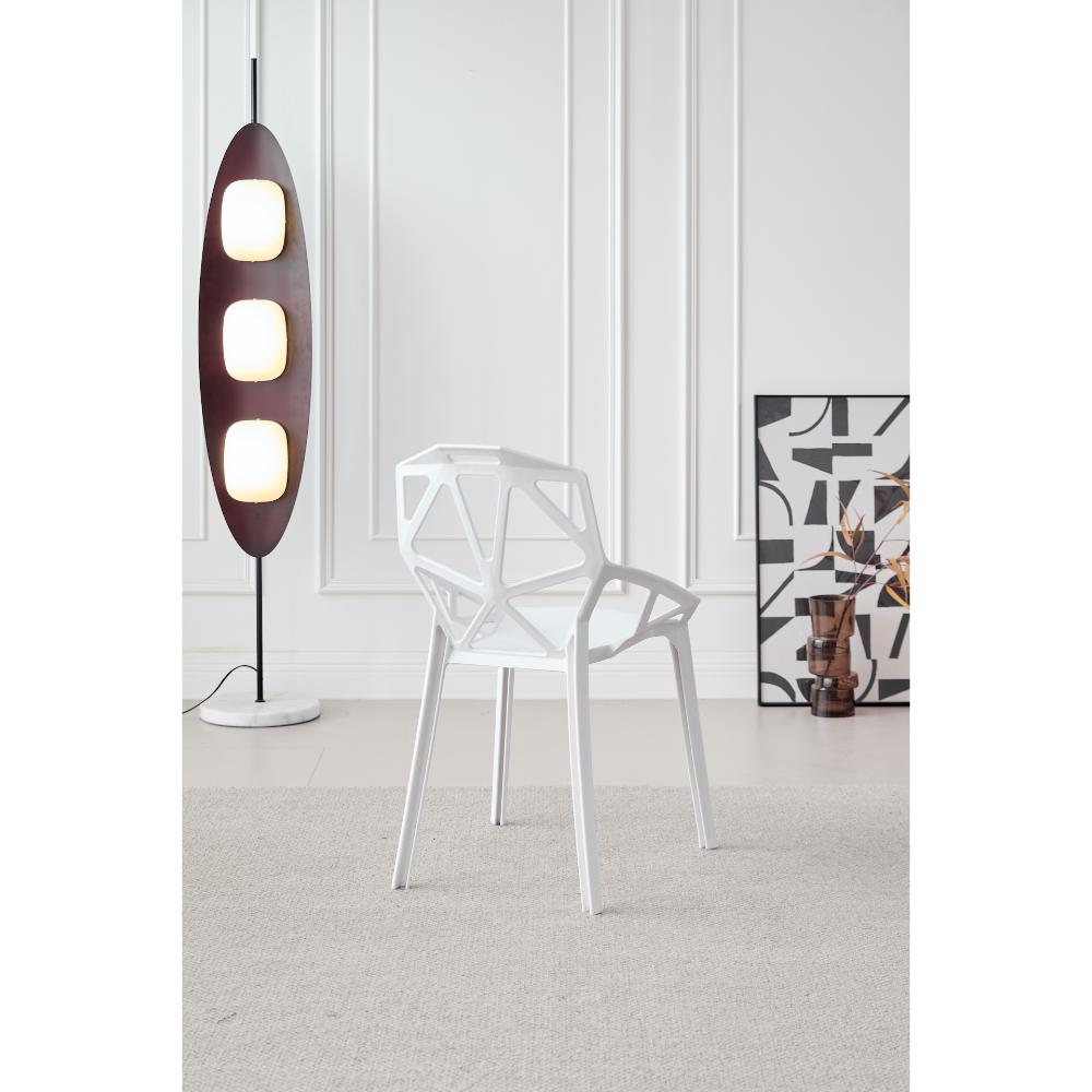 SILLA ROXY, COLOR BLANCO, CON ESPALDAR Y DISEÑO MODERNO X4