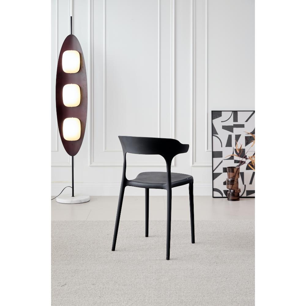 SILLA ELENA, COLOR NEGRO, CON ESPALDAR Y DISEÑO MODERNO