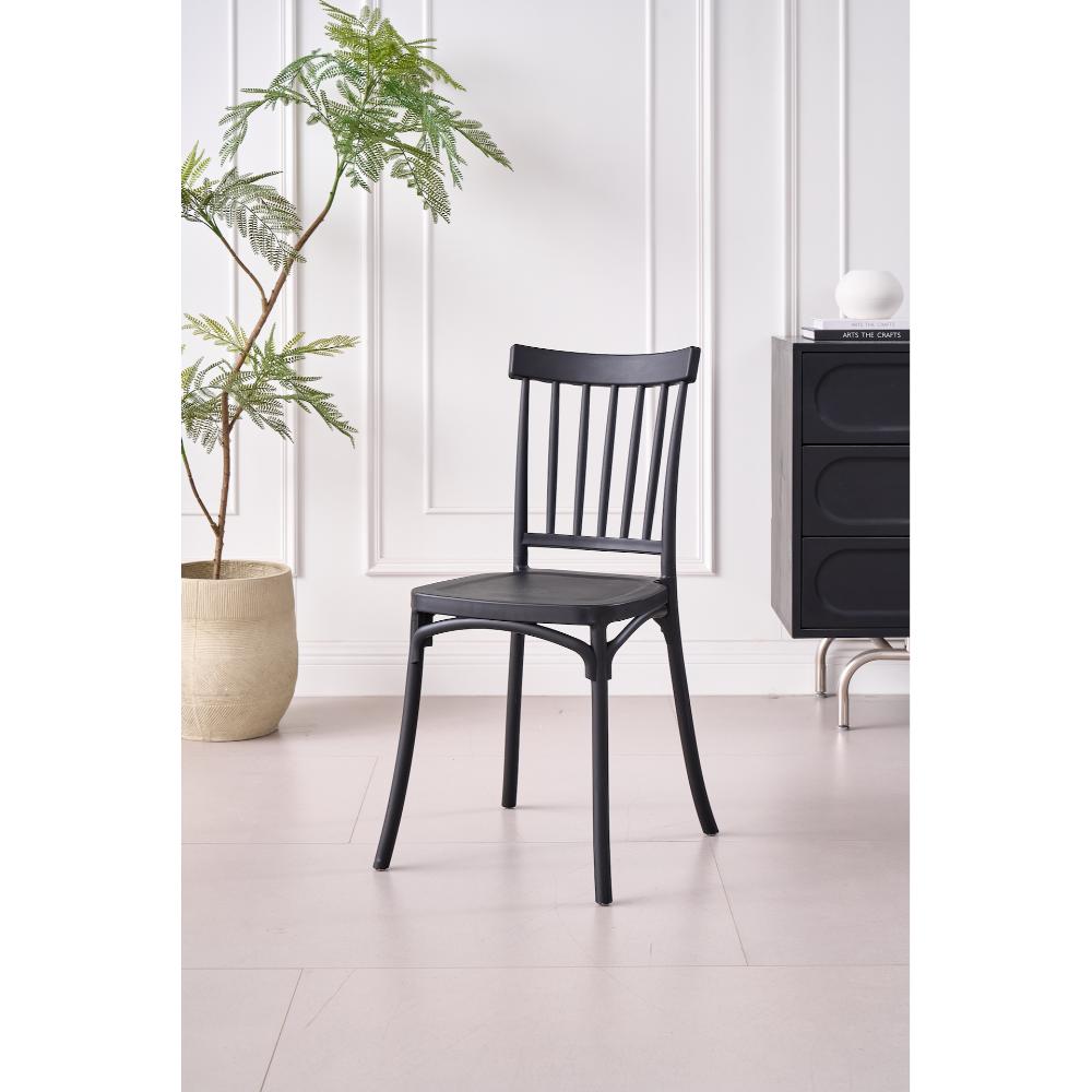 SILLA CLAUS, COLOR NEGRO, CON ESPALDAR Y DISEÑO MINIMALISTA