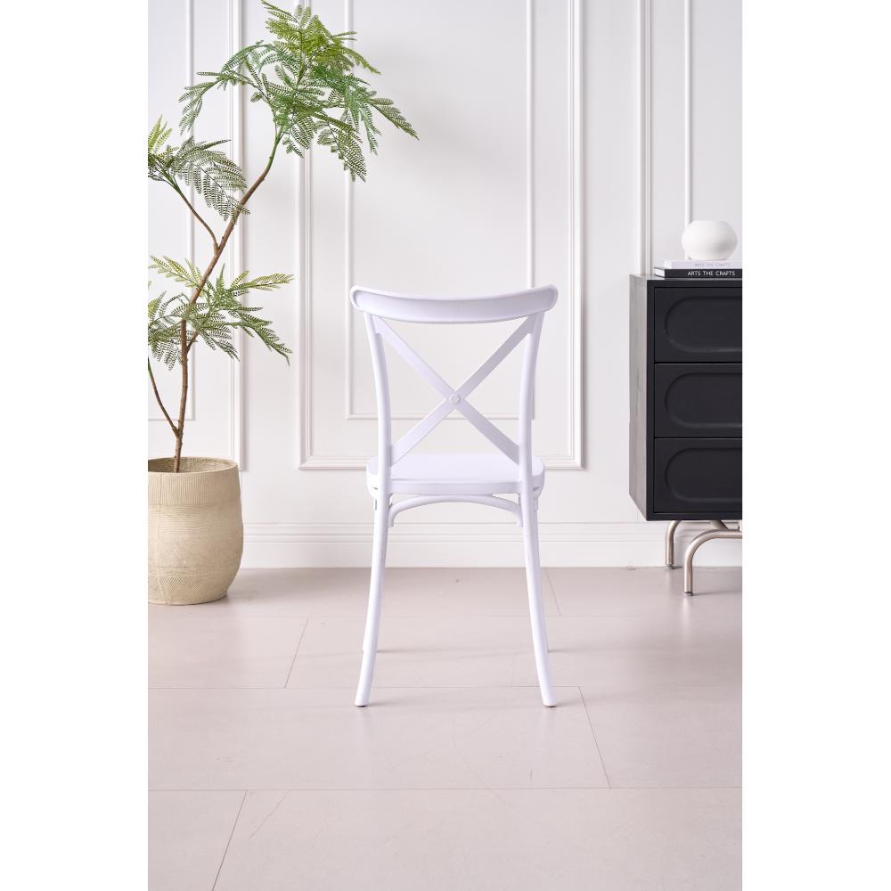 SILLA BETANY, COLOR BLANCO, CON ESPALDAR Y DISEÑO MINIMALISTA X4