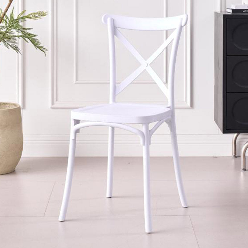 SILLA BETANY, COLOR BLANCO, CON ESPALDAR Y DISEÑO MINIMALISTA