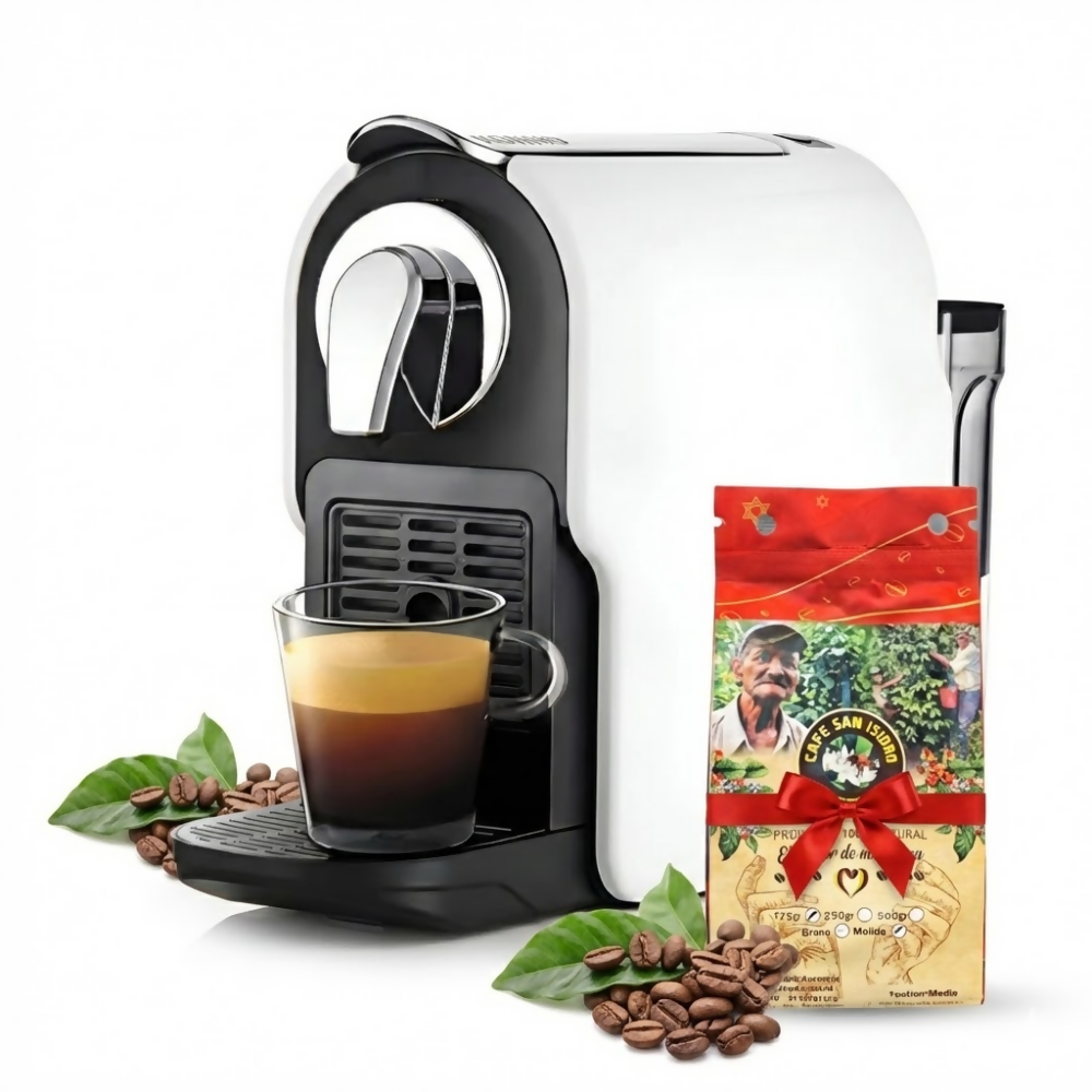 CAFETERA CAFE EXPRESO CAPSULAS CAPUCHINO LATTE 750ML REGALO BLANCO 110V