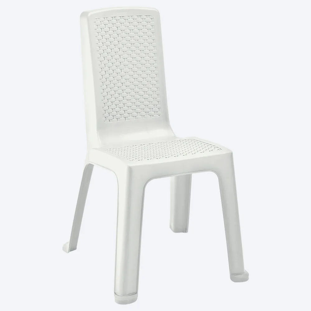 Combo Comedor Eterna (1 Mesa + 4 Sillas Sin Brazos) Blanco Arena