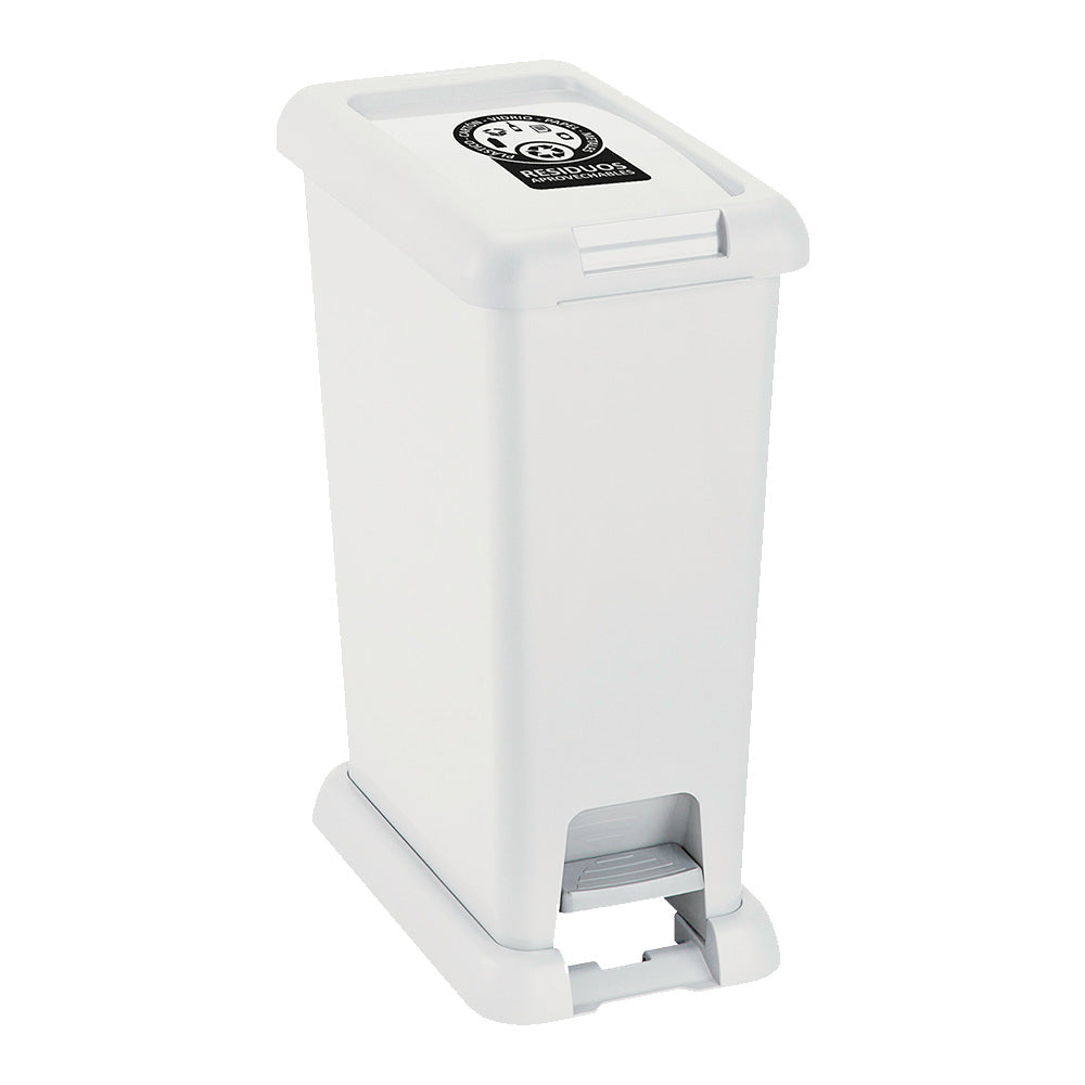 Basurero Pedal 35 Litros Blanco