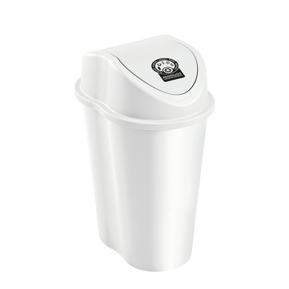 Papelera Style Tapa Vaiven 25 Litros Blanco