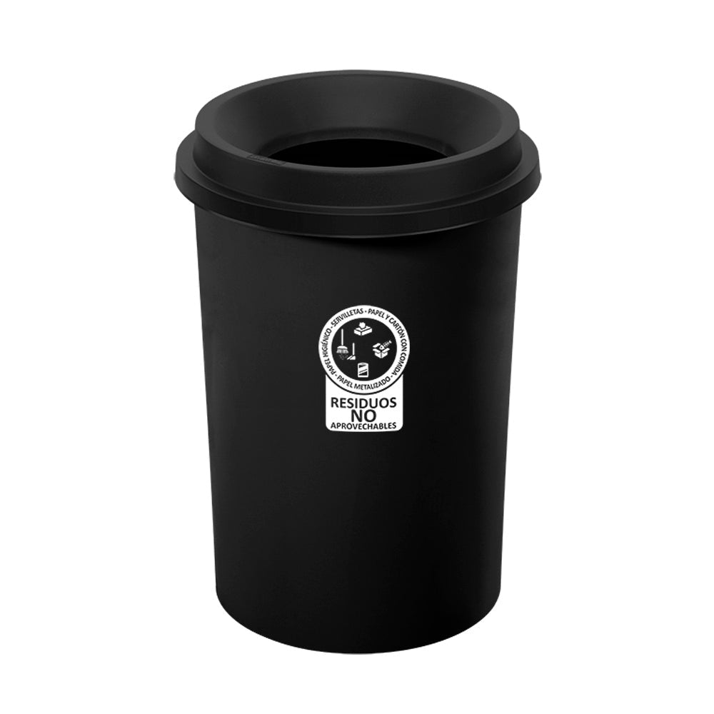 Papelera Style Tapa Vaiven 10 Litros Negro