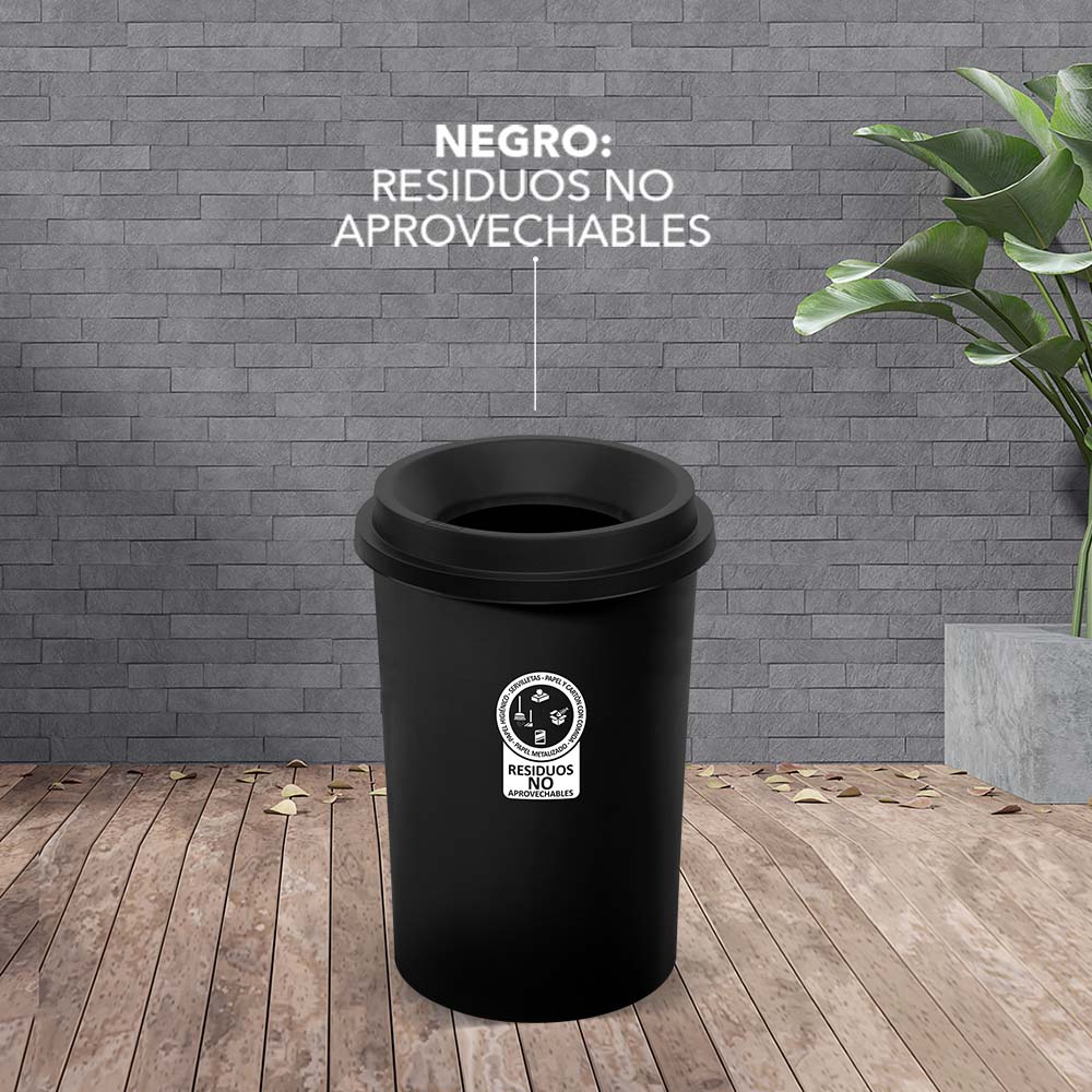 Papelera Style Tapa Vaiven 10 Litros Negro
