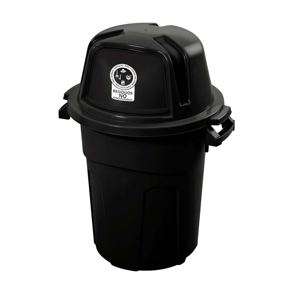 Basurero Manejo Residuos 100 Litros Negro