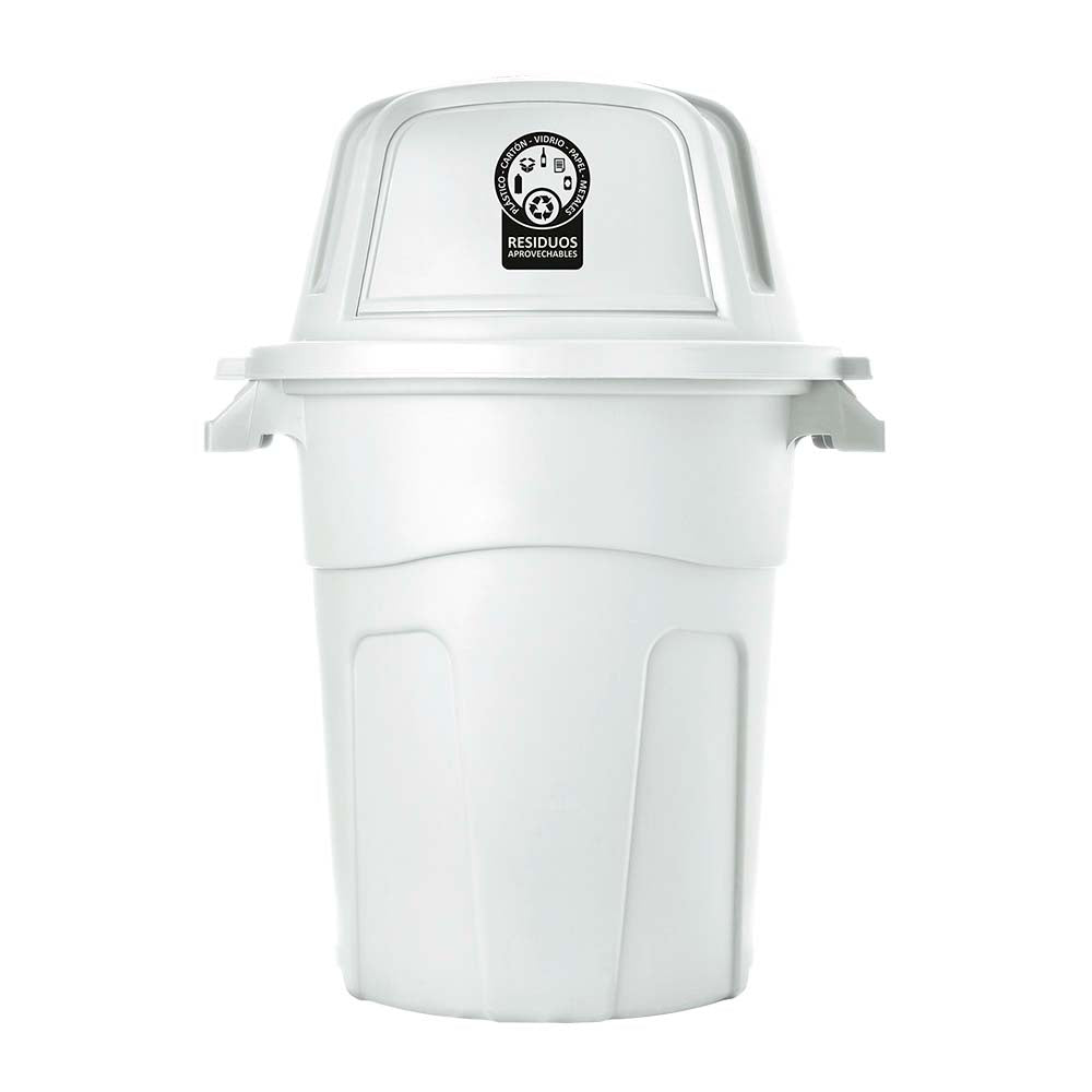 Basurero Manejo Residuos 100 Litros Blanco